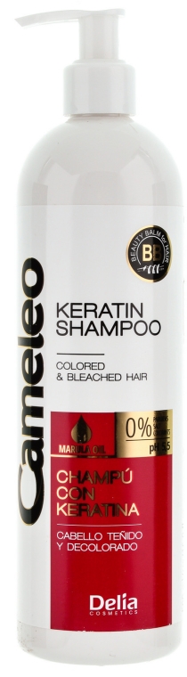 Szampon keratynowy do włosów farbowanych i rozjaśnianych - Delia Cameleo Keratin Shampoo — Zdjęcie N2