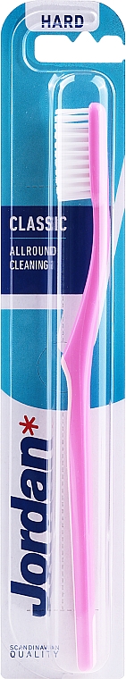 Twarda szczoteczka do zębów, jasnoróżowa - Jordan Classic Hard Toothbrush — Zdjęcie N1