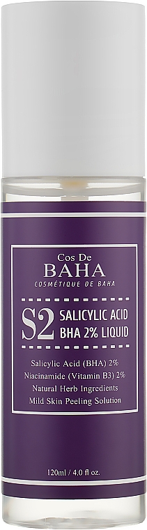 Tonik do leczenia trądziku i zwężający pory - Cos De BAHA Salicylic Acid BHA 2% Liquid