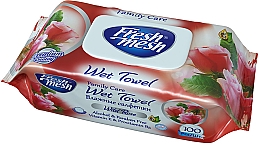 Kup Odświeżające chusteczki nawilżane Dzika róża, 100 szt. - Fresh Mesh Family Care Wild Rose Wet Towel