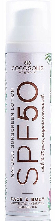 Ochronny balsam do ciała i twarzy z filtrem przeciwsłonecznym SPF 50 - Cocosolis Natural Sunscreen Lotion SPF50 — Zdjęcie N1
