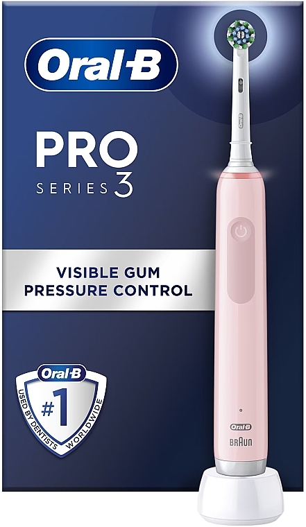Elektryczna szczoteczka do zębów, różowa - Oral-B Pro Series 3 Cross Action Electric Toothbrush Pink — Zdjęcie N3