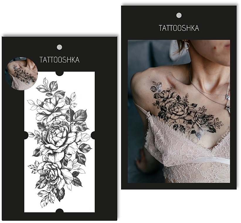 Tatuaż tymczasowy Róże półrękaw - Tattooshka