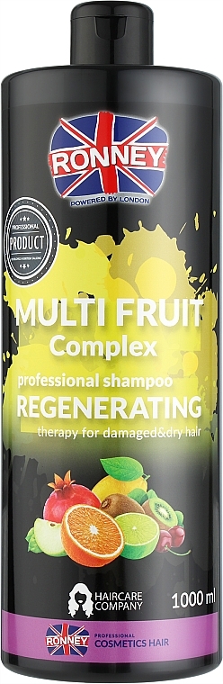 Owocowy szampon do włosów suchych i zniszczonych - Ronney Professional Multi Fruit Complex Regenerating Shampoo