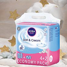 Chusteczki nawilżane dla dzieci 6x63 szt. - NIVEA BABY Soft & Cream — Zdjęcie N4