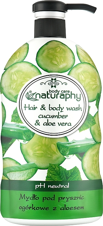 Ogórkowe mydło pod prysznic do włosów i ciała z aloesem - Naturaphy — Zdjęcie N1