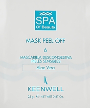 Kojąca maska peel-off do skóry wrażliwej Aloes - Keenwell Spa Of Beauty Mask Peel-Off 6 Sensitive Skin Descongestive Mask With Aloe Vera — Zdjęcie N1