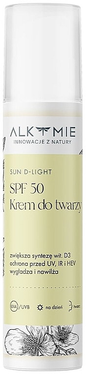 Ochronny krem do twarzy z filtrem SPF 50+ - Alkmie Sun D-Light — Zdjęcie N1