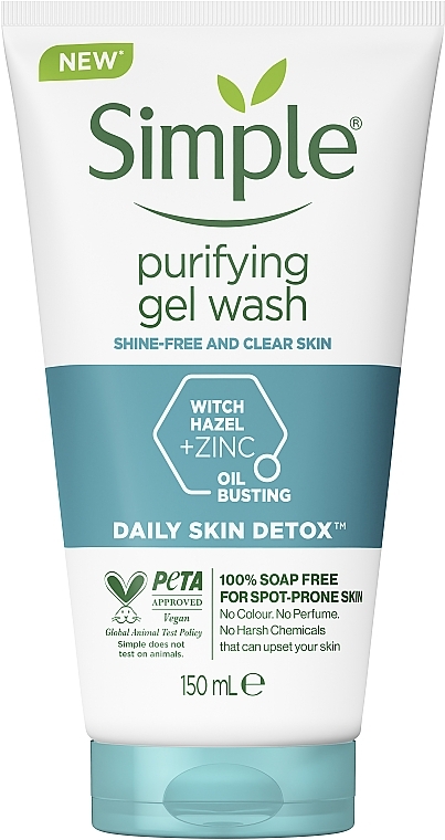 Żel oczyszczający do mycia - Simple Daily Skin Detox Purifying Gel Wash — Zdjęcie N2