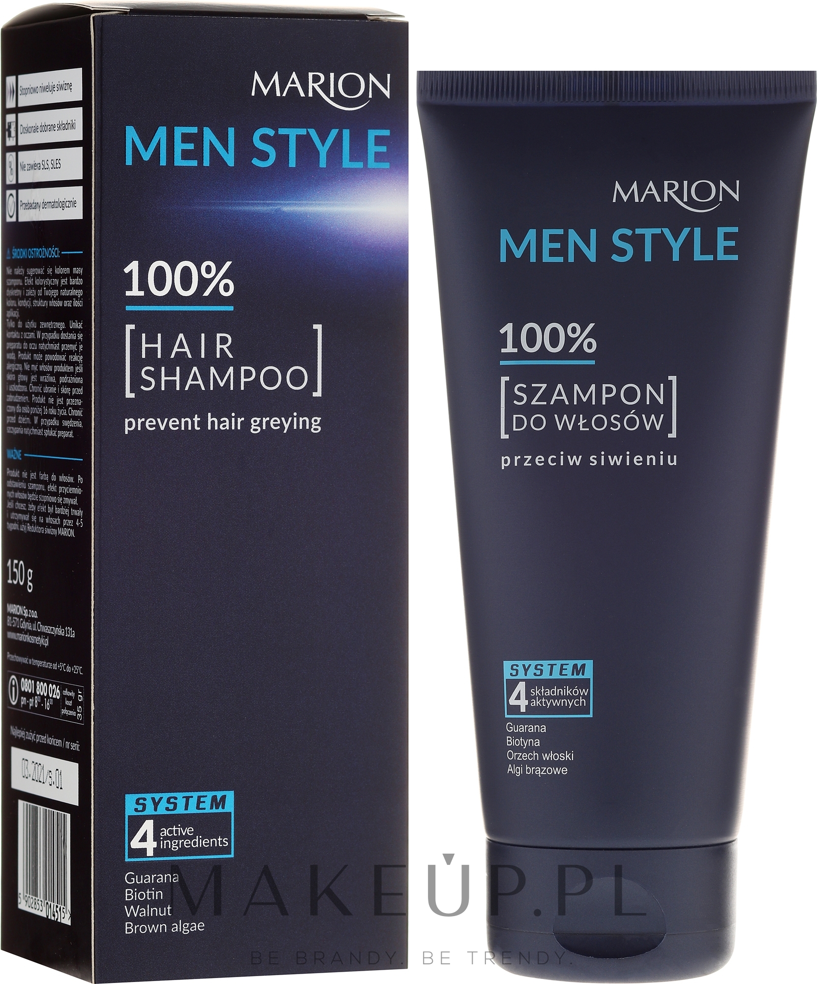 Szampon do włosów dla mężczyzn przeciw siwieniu - Marion Men Style Shampoo Against Greying — Zdjęcie 150 g
