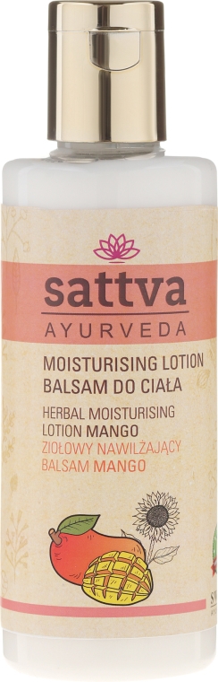 Ziołowy nawilżający balsam do ciała Mango - Sattva Ayurveda Herbal Moisturising Lotion Mango