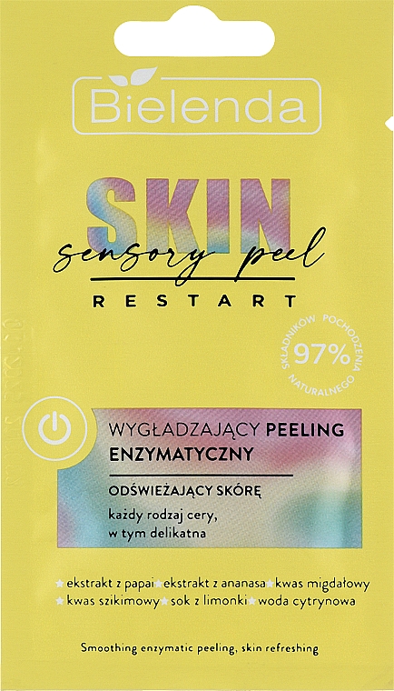 Wygładzający peeling enzymatyczny do twarzy, odświeżający skórę - Bielenda Skin Restart Sensory Smoothing Enzyme Peeling