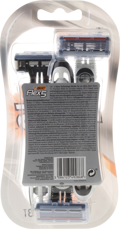 Jednorazowa maszynka do golenia dla mężczyzn - Bic Flex 5 Dispo — Zdjęcie N3