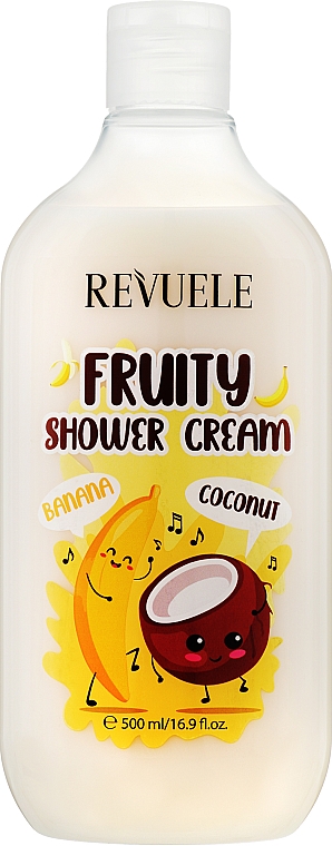 Owocowy krem pod prysznic Banan i kokos - Revuele Fruity Shower Cream Banana & Coconut — Zdjęcie N1