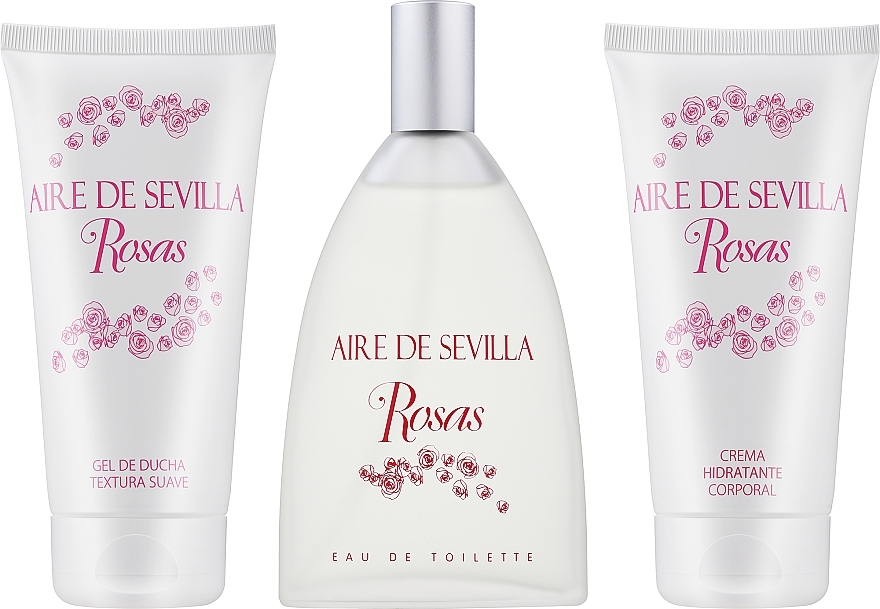 Instituto Espanol Aire de Sevilla Rosas - Zestaw (edt/150ml + b/cr/150ml + sh/gel/150ml) — Zdjęcie N2