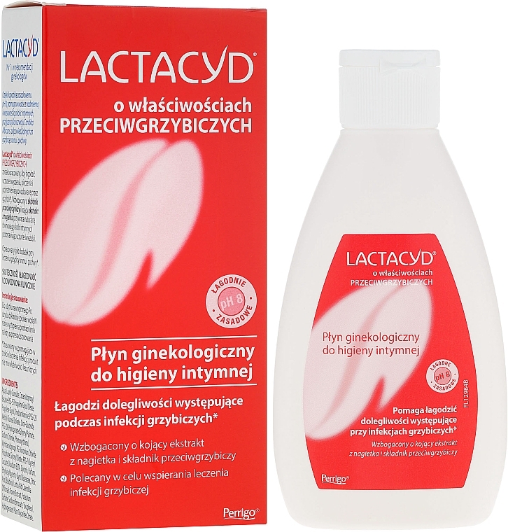 PRZECENA! Przeciwgrzybiczy płyn ginekologiczny do higieny intymnej - Lactacyd * — Zdjęcie N1