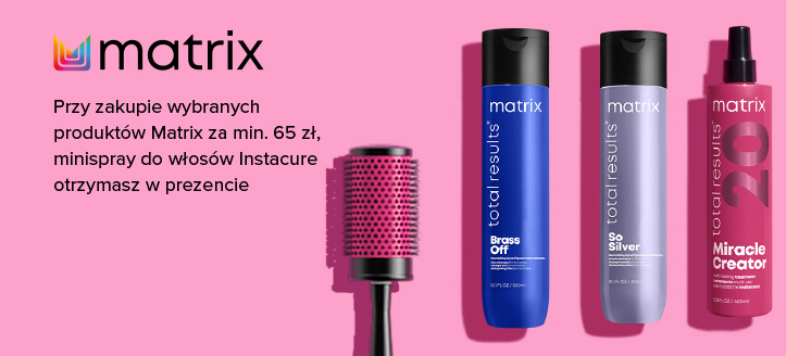 Przy zakupie wybranych produktów Matrix za min. 65 zł, minispray do włosów Instacure otrzymasz w prezencie.