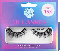 Sztuczne rzęsy - BH Cosmetics 3D Lashes Synthetic Silk Eyelashes 3D-560 — Zdjęcie N1
