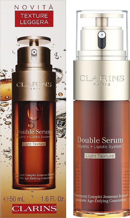 Podwójne serum do twarzy o lekkiej konsystencji - Clarins Double Serum Light Texture Complete Age-Defying Concentrate — Zdjęcie N2