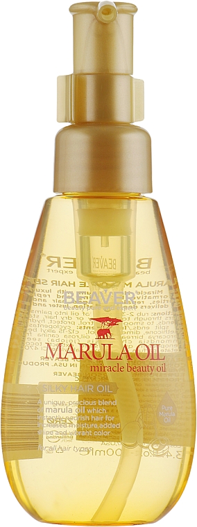 Olejek jedwabny marula do głębokiej regeneracji i wygładzenia włosów - Beaver Professional Nourish Marula Silky Hair Oil — Zdjęcie N1