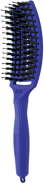 Zakrzywiona szczotka do włosów z włosiem kombinowanym - Olivia Garden Fingerbrush Tropical Blue — Zdjęcie N2