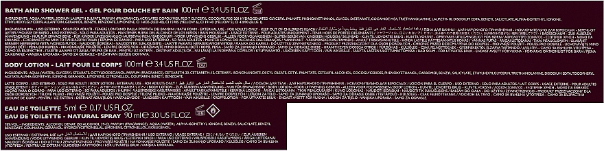 Versace Crystal Noir - Zestaw (edt 90 ml + edt/mini 5 ml + sh/gel 100 ml + b/lot 100 ml) — Zdjęcie N3