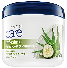 Kup Lekki odświeżający krem do twarzy, rąk i ciała z aloesem i ogórkiem - Avon Refreshing With Aloe And Cucumber Light Cream For Face Hand And Body