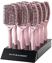Zestaw szczotek do włosów, 12 sztuk - Olivia Garden Finger Brush Combo Pastel Pink Display — Zdjęcie N1