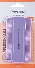 Grzebień do włosów dwustronny 10 cm, fioletowy - Titania Universal Comb — Zdjęcie N1
