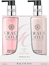 Zestaw - Grace Cole Wild Fig & Pink Cedar Hand Care Duo (h/wash/300ml + h/body/lot/300ml) — Zdjęcie N1