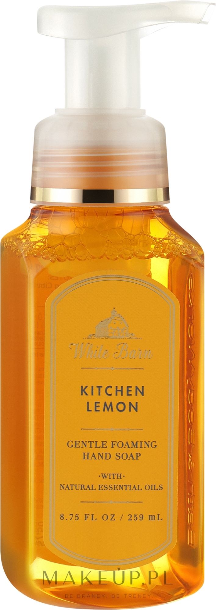 Mydło do rąk w piance Cytryna - Bath & Body Works White Barn Kitchen Lemon Gentle Clean Foaming Hand Soap — Zdjęcie 259 ml