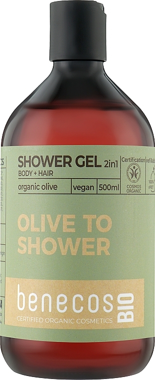 Żel pod prysznic 2 w 1 - Benecos Shower Gel and Shampoo Organic Olive Oil  — Zdjęcie N1