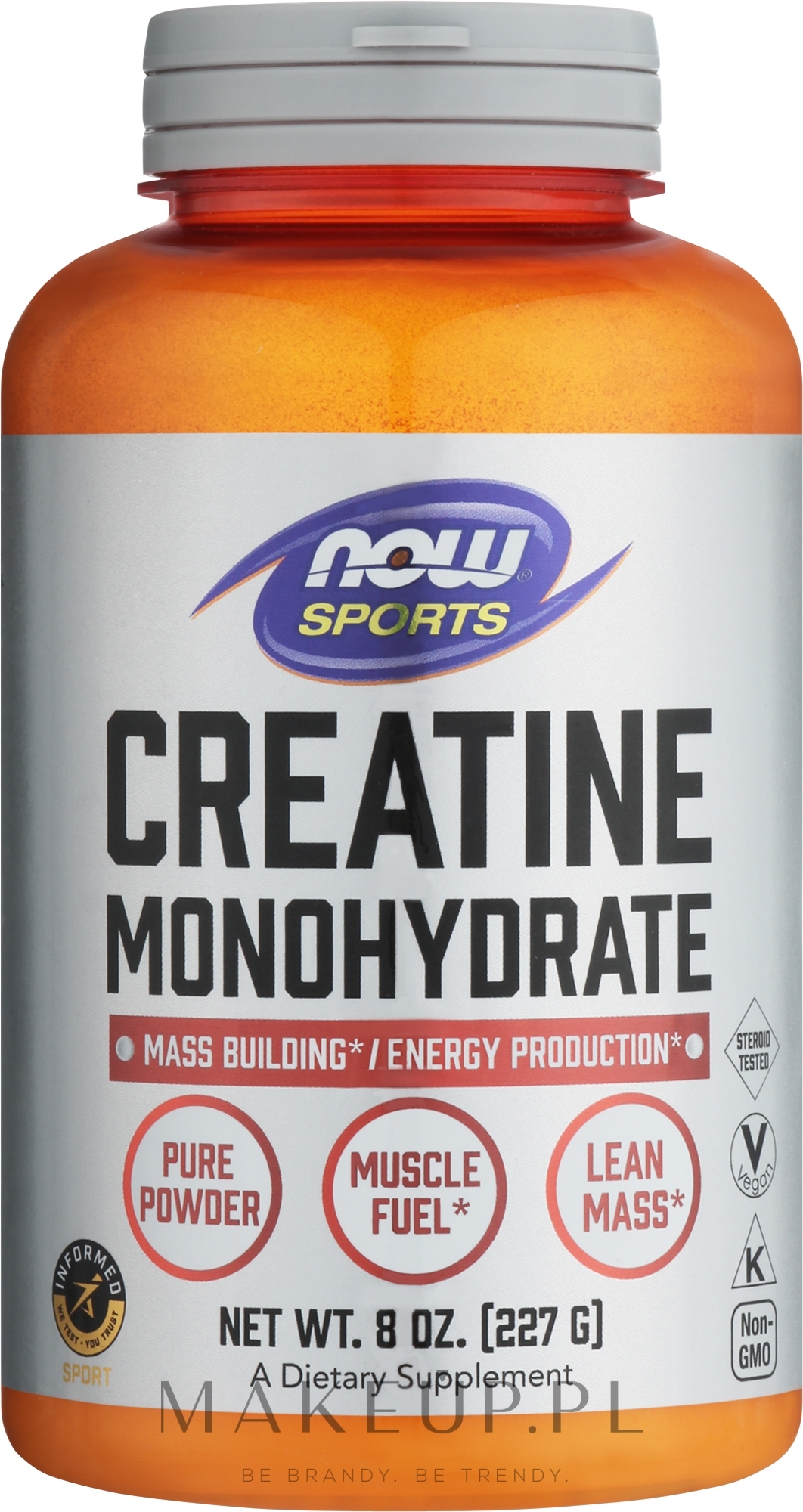 Kreatyna w proszku - Now Foods Creatine Monohydrate Pure Powder — Zdjęcie 227 g