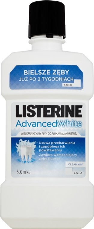 Wybielający płyn do płukania jamy ustnej - Listerine Advanced White Clean Mint — Zdjęcie N1