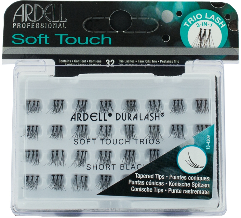 Kępki sztucznych rzęs - Ardell Soft Touch Trios Short Black