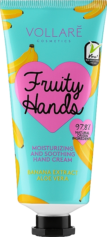 Krem do rąk, banan i aloes - Vollare Vegan Fruity Hands Hand Cream