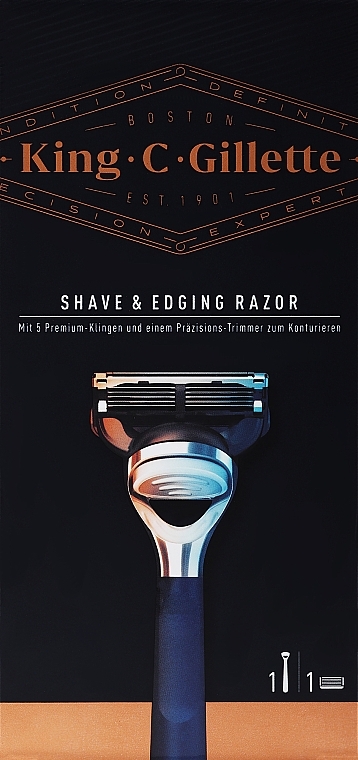 Maszynka do golenia z trymerem i 5 ostrzami - Gillette King C. Shave & Edging Razor — Zdjęcie N1