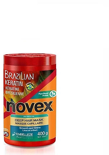 Regenerująco-odżywcza maska keratynowa do włosów - Novex Brazilian Keratin Hair Mask 