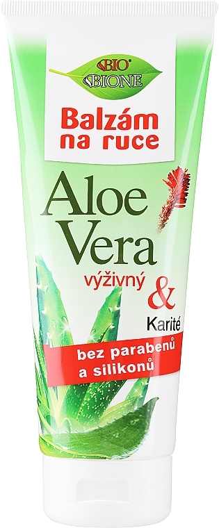 Nawilżający balsam do rąk z wyciągiem z aloesu - Bione Cosmetics Aloe Vera Nourishing Hand Ointment With Collagen — Zdjęcie N1
