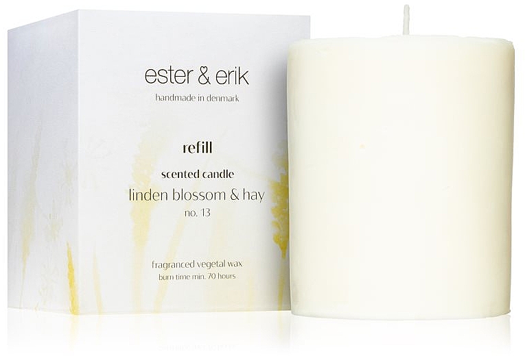 Świeca aromatyczna Kwiat lipy i siano - Ester & Erik Scented Candle Refill Linden Blossom & Hay Nr 13 (wymienny wkład) — Zdjęcie N1