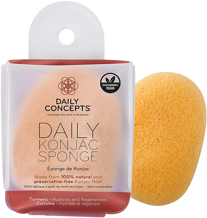 Gąbka konjac do twarzy z kurkumą - Daily Concepts Daily Konjac Sponge Turmeric — Zdjęcie N2