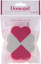 Kosmetyczne gąbki do makijażu 9672, 8 szt., biało-różowe - Donegal Deluxe Make-Up Kits — Zdjęcie N1