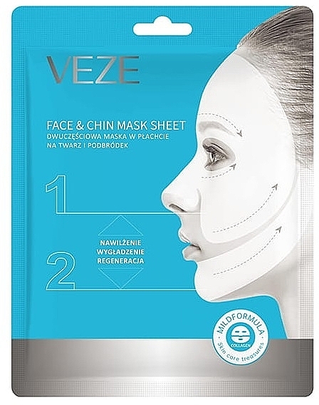 Dwuczęściowa maska w płachcie na twarz i podbródek - Veze (Venzen) Face & Chin Mask Sheet — Zdjęcie N1