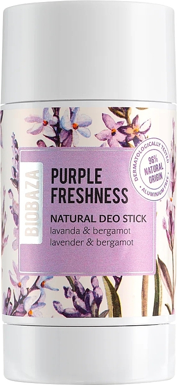 Dezodorant w sztyfcie Lawenda i bergamotka - Biobaza Purple Freshness Natural Deo Stick — Zdjęcie N1