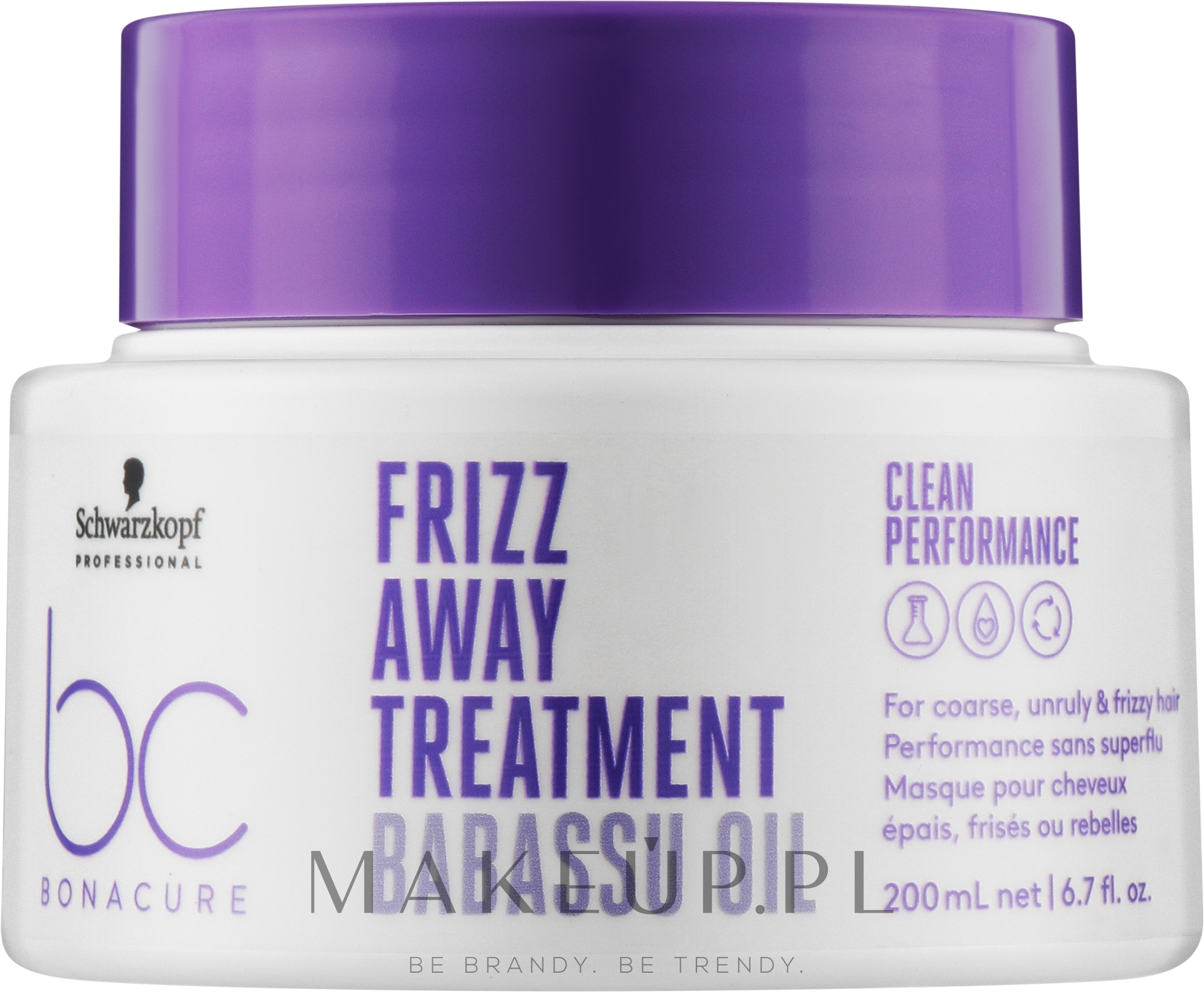 Intensywna maska ​​do włosów - Schwarzkopf Professional Bonacure Frizz Away Treatment  — Zdjęcie 200 ml