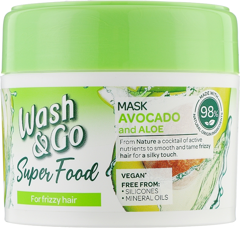 Maska do niesfornych włosów z awokado i aloesem - Wash&Go Super Food Mask — Zdjęcie N1