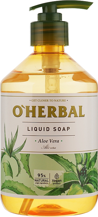 Mydło w płynie z ekstraktem z aloesu - O'Herbal Aloe Vera Liquid Soap — Zdjęcie N1