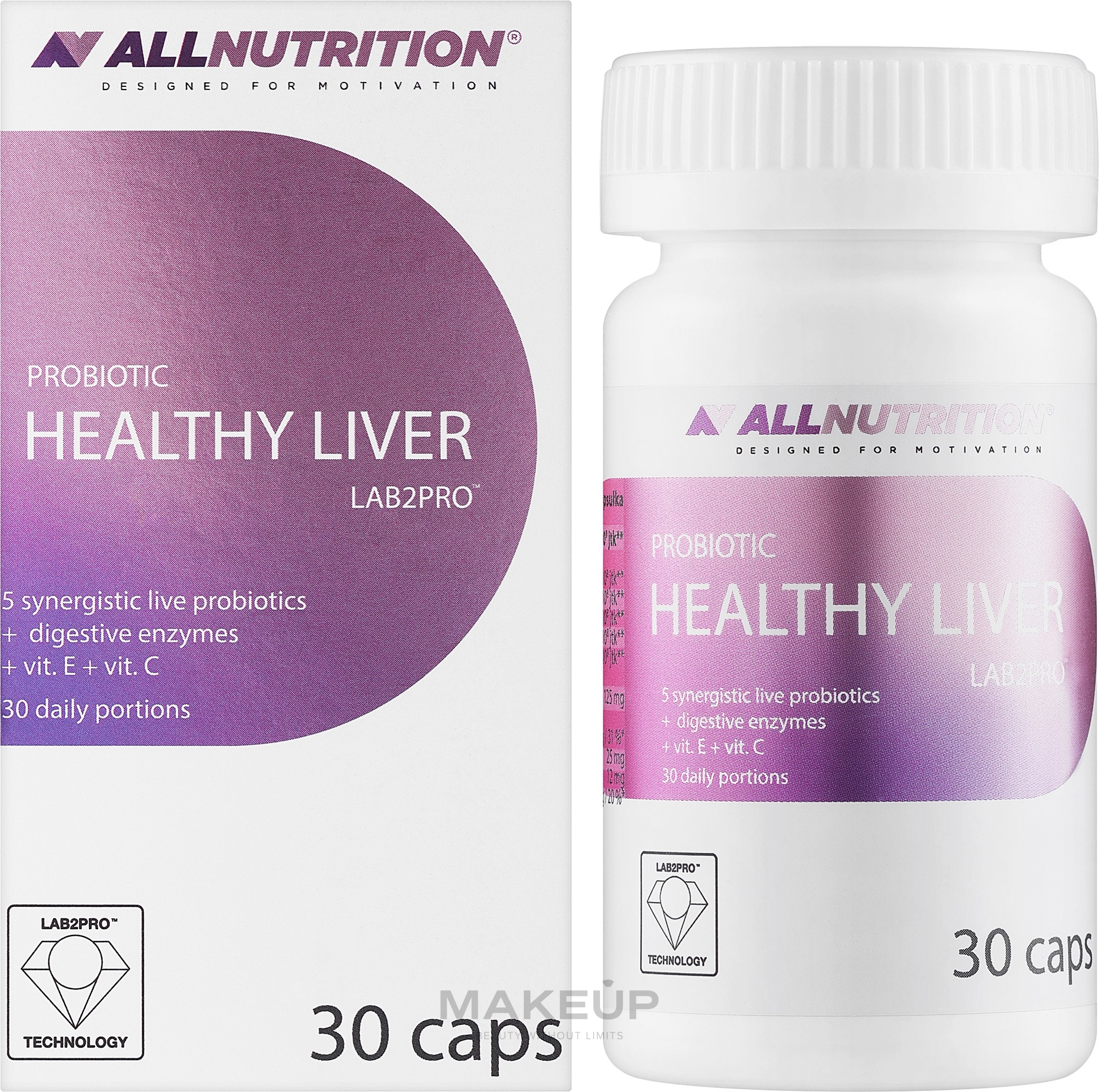 Probiotyczny suplement diety Healthy Liver, w kapsułkach - Allnutrition Probiotic LAB2PRO — Zdjęcie 30 szt.