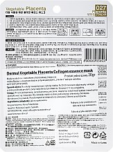 Kolagenowa esencjonalna maseczka do twarzy Roślinna placenta - Dermal Vegetable Placenta Collagen Essence Mask — Zdjęcie N2