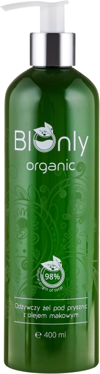 Odżywczy żel pod prysznic z olejem makowym - BIOnly Organic Shower Gel